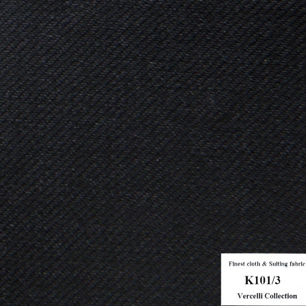 K101/3 Vercelli CVM - Vải Suit 95% Wool - Xanh Đen Trơn
